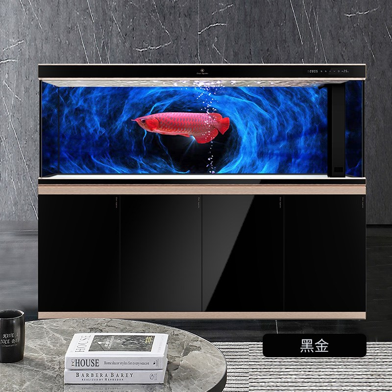 鱼缸过滤制氧一体客厅新款C底滤生态超白玻璃水族箱