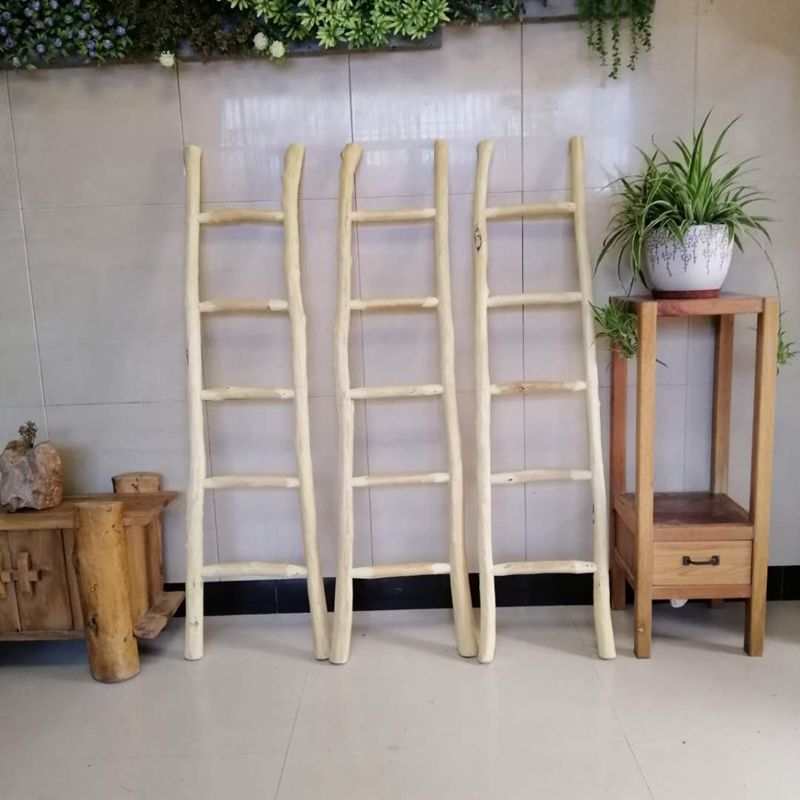 复古原木装饰梯子民宿梯形影楼拍照道具小梯橱窗楼梯干树枝