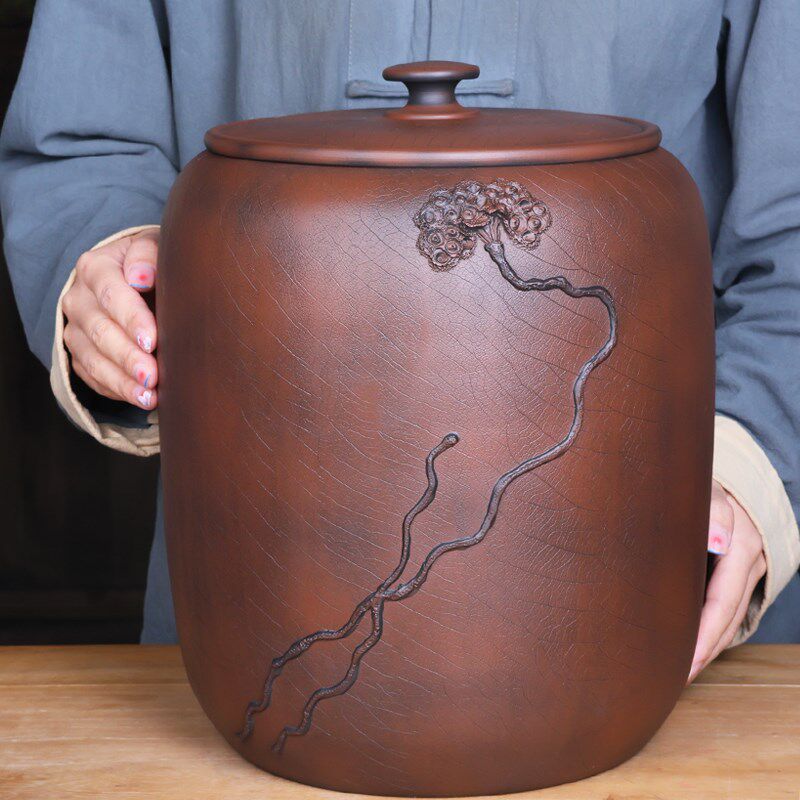 罐南建水紫陶茶叶罐七子饼 瓷号普洱茶白茶存茶云陶大密封