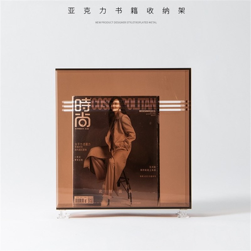 ns彩色亚克力黑胶唱片收纳盒样板间杂志存储盒P专辑收藏展示架