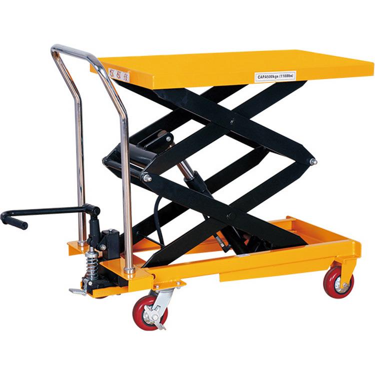 供应手推平台车|湘潭电动液压平台车|500kg双剪式手推液压平台车