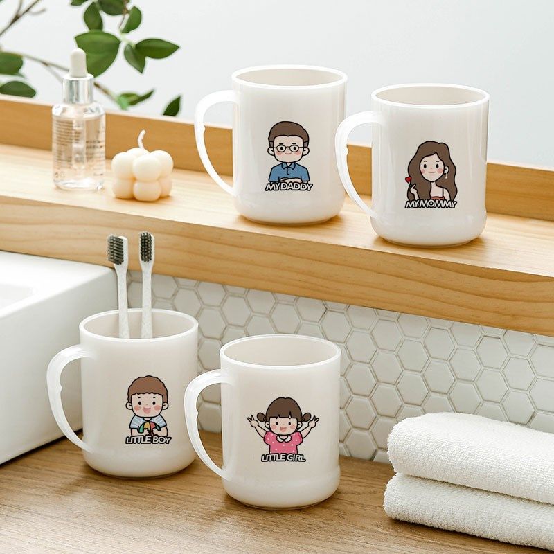 日式塑料口杯儿童刷牙亲子一家三四口简约可爱牙缸,家庭/个人清洁工具,洗漱杯,淘宝优惠券,粉丝福利购,淘宝优惠卷