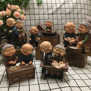 浪漫幸福老两口存钱罐摆件小夜灯老伴装饰品老头老太结婚礼品