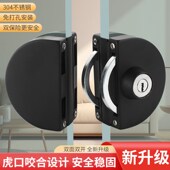 锁框玻璃门门免开孔商铺无插销地锁单双开门锁通用浴室
