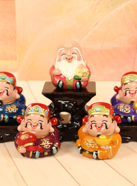 福禄寿喜财五福临门小财神摆件店铺开业家居电视柜汽车装饰品