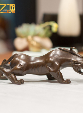 螭龙铜龙摆件铜制家居装饰品客厅房间桌面摆设电视柜