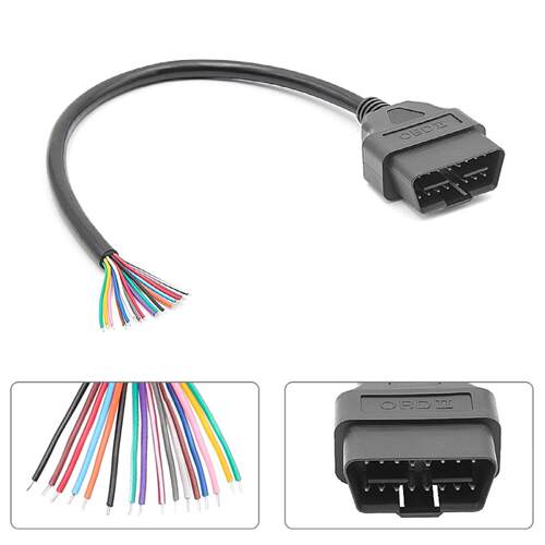 30cm 16pin  Male DIY OBD 2 OBD2 公头线 Auto Extension Cable