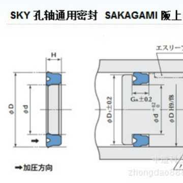 日本SAKAGAMI 阪上 活塞用密封件 SKY型 密封件 轴孔通用