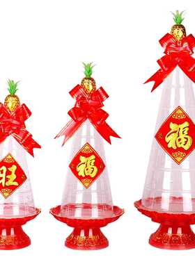 I9EK潮汕中秋塔糖塑料模型透明带底盖23厘米29厘米38厘米糖塔模具