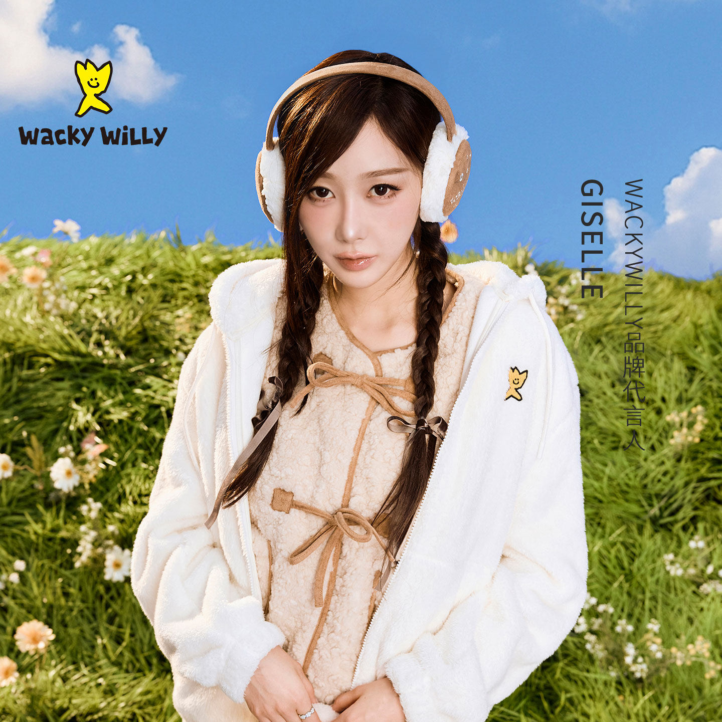 wackywilly耳罩韩国吉赛尔同款2025新款冬季保暖户外护耳可爱少女
