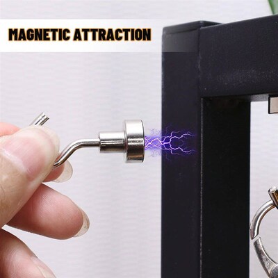 1/8PCS Strong Magnetic Hooks Practical Load Bearing Hook Mul