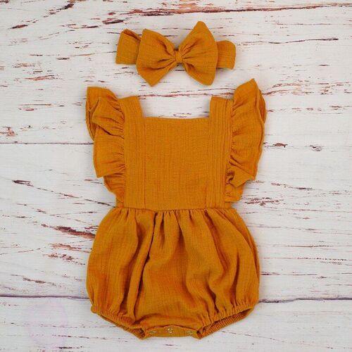 Organic Cotton Baby Girl Clothes Summer New Double Gauze Kid