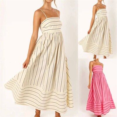 Dresses For Women 2025 Wedding Guest New Striped Sleeveless