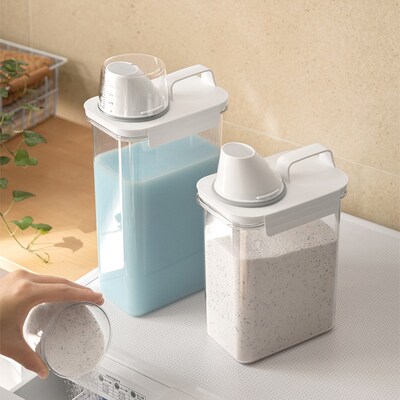 Airtight Laundry Detergent Powder Storage Box Clear Washing