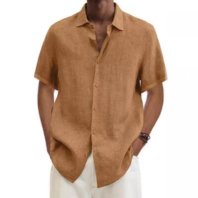 Cotton and linen mens trendy shirt, mens shirt