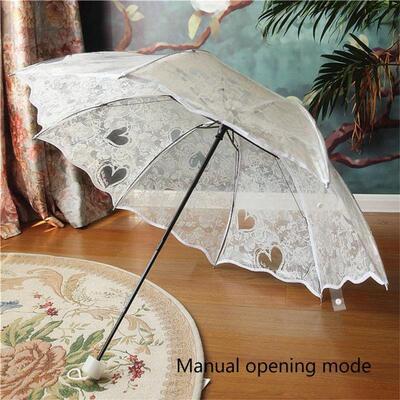 Clear plastic umbrella Folding umbrella雨伞小清新加厚伞