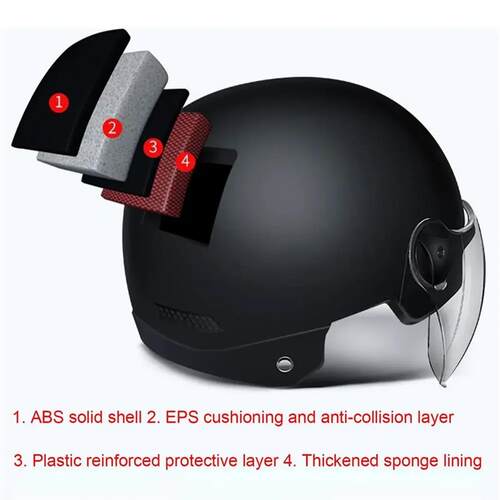 Motorcycle Helmet For Men Women Classic Retro Scooter Half