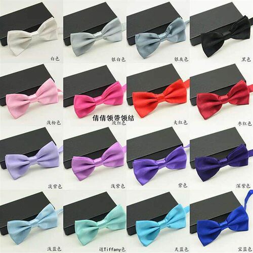 Dress Bow Tie Business Gentleman Bow Tie Mens Solid Color B