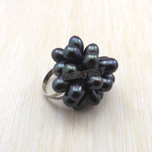 High Quality Adjustable Natural Pearl Rings Fresh Water Pear