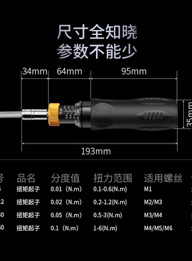 思为预置式扭力螺丝刀 数显力矩扳手 可调式螺丝刀批头扭力起子