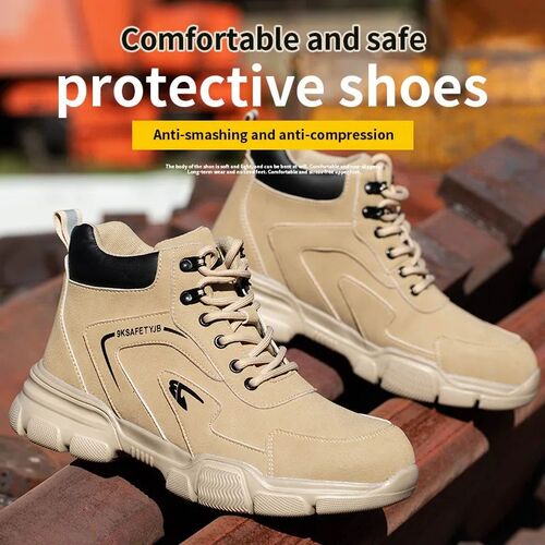 Winter Plush Work Boots For Men Ankle Anti-smash Anti-punctu