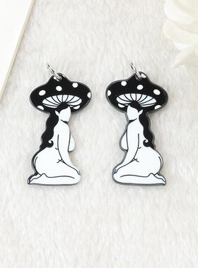 8Pcs Goth Mushroom Charms Bikini Girl Swimsuit Cartoon Figur
