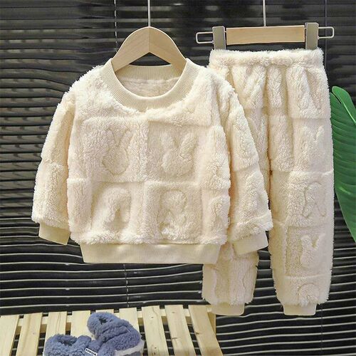 Children Winter Home Use Clothing Set Baby Outdoor Wear Flee