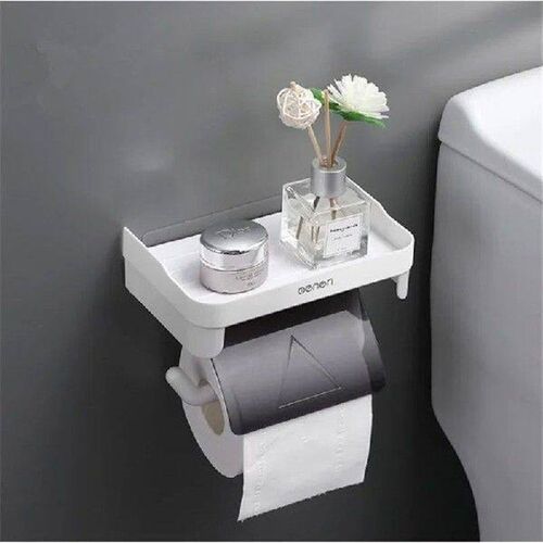 Wall Mount Roll Paper Storage Rack Multi-function Toilet