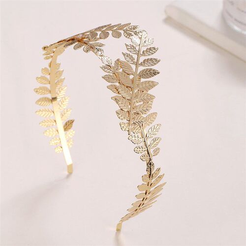 Retro Leaf Metal Headband Fashion Hair Ornament Baroque Crow