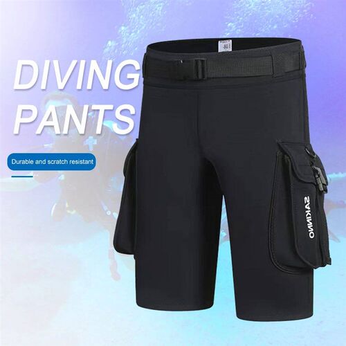 3mm Neoprene Wetsuit Tech Shorts with Pockets Unisex Surfing