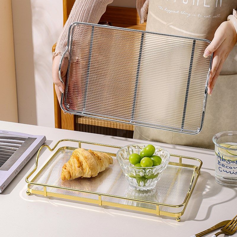 轻奢亚克力托盘家用客厅茶几水壶收纳盘长方形多功能点心茶盘,餐饮具,盘,淘宝优惠券,粉丝福利购,淘宝优惠卷