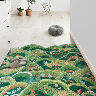 开门见山轻奢日式地垫 进门家用入户门地毯门垫玄关定制