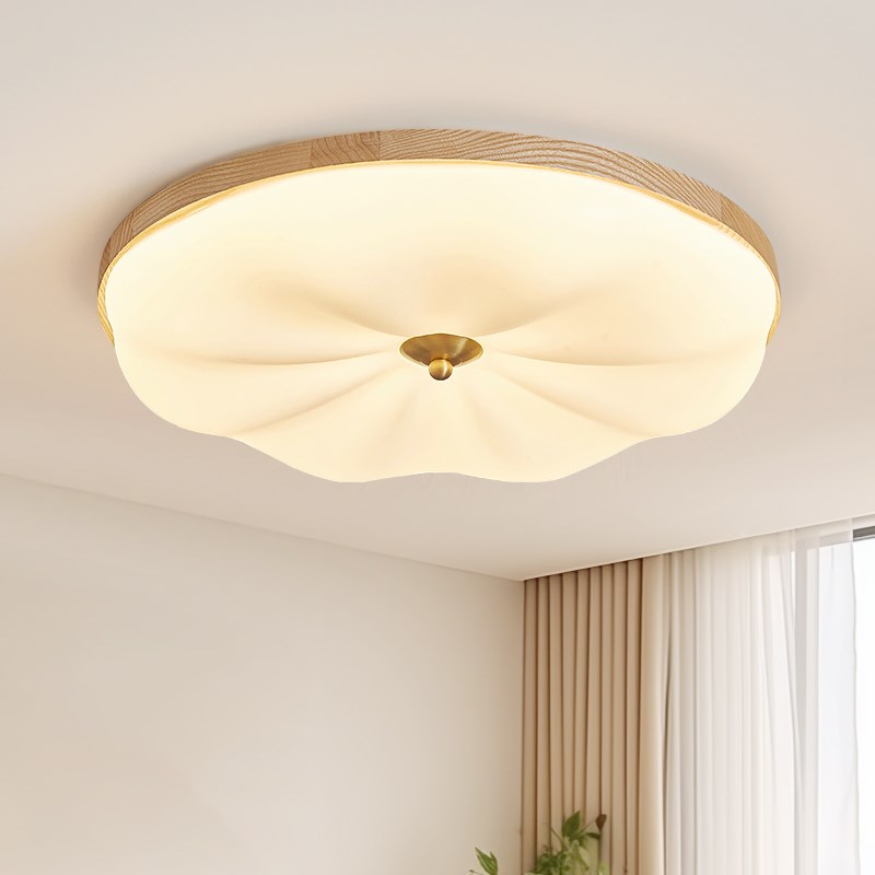 护眼卧室原木风白蜡木浪漫温馨法式奶油风书房全光谱灯具