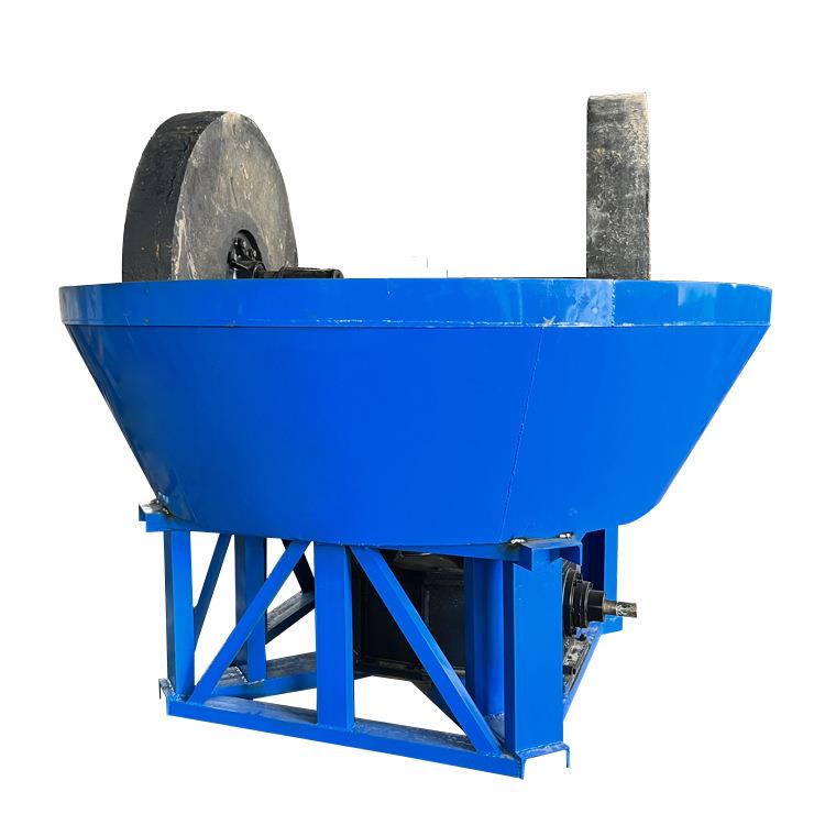 生产1100型三轮湿碾机选矿磨粉设备金矿黄金湿盘磨机现货出售