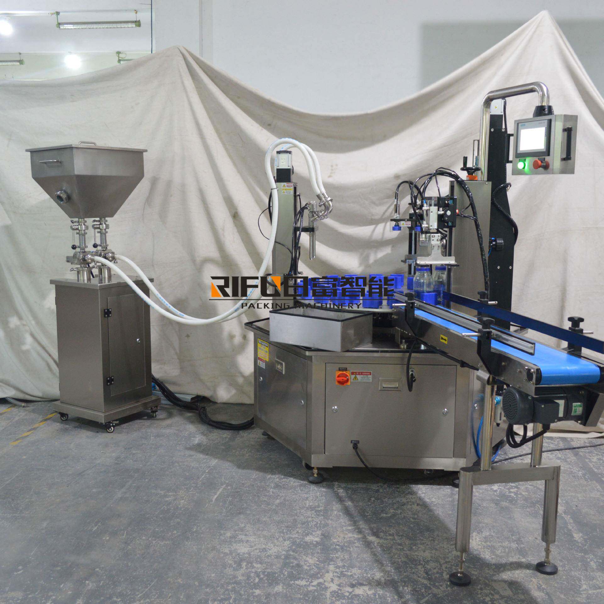 全自动水乳一体机乳液膏霜精华灌装旋盖一体设备