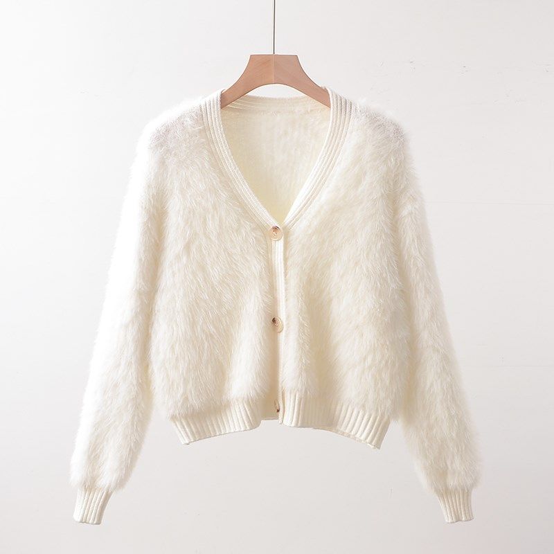 毛绒绒短款针织衫女春秋纯色温柔风软糯披肩开衫上衣洋气毛衣外套,女装/女士精品,毛针织衫,淘宝优惠券,粉丝福利购,淘宝优惠卷