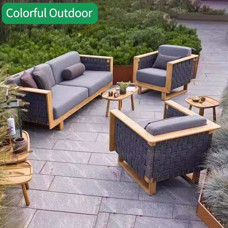 户外庭院藤编沙发别墅露天花园室外咖啡厅阳光房防水防晒实木家具,住宅家具,户外沙发,淘宝优惠券,粉丝福利购,淘宝优惠卷