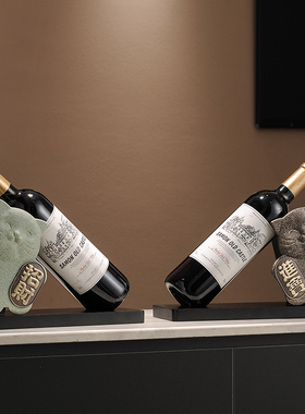 招财猫红酒架摆件乔迁新房酒柜家居饰品轻奢高档客厅餐边柜酒托