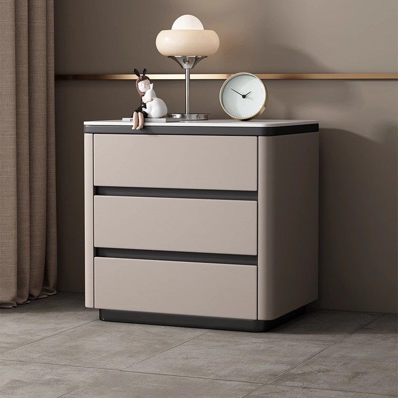 现代轻奢奶油风大尺寸实木床头柜简约2025新款卧室三层边柜免安装,住宅家具,床头柜,淘宝优惠券,粉丝福利购,淘宝优惠卷