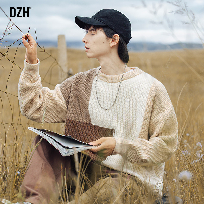 男士套头古著毛衣男冬季慵懒风宽松上衣打底长袖针织衫男2023新款,男装,针织衫/毛衣,淘宝优惠券,粉丝福利购,淘宝优惠卷