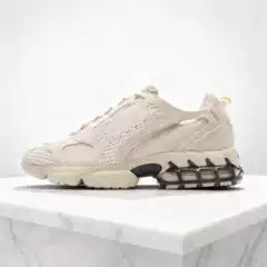 【Lidan】Men's Shoes, Knitted Mesh Retro Trendy Running Shoes, Unisex Beige Comfortable Shock-Absorbing Sports Shoes