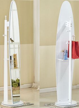 平面新款两用旋转家用隐藏北欧风立体镜加宽立式立身全身镜落地镜