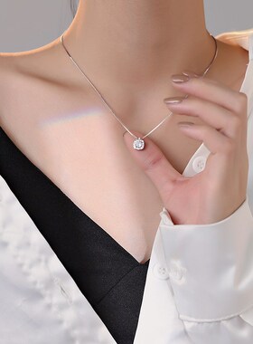 满钻项链2024新款爆款轻奢小众高级感纯银锁骨链女网红礼物送女友