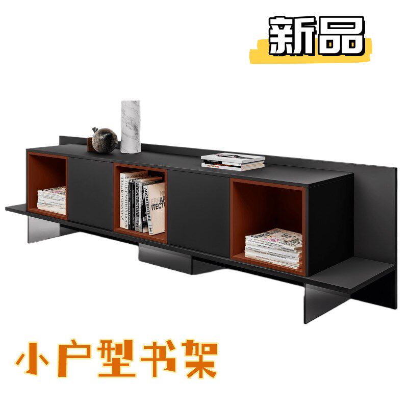 新品烤漆书架书柜实木置物架现代简约拼色装饰柜储物柜靠墙柜定制