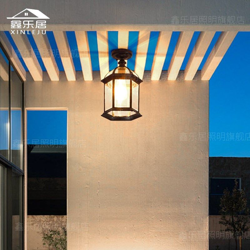 简约户外防水吊灯室外阳台阳光房廊架凉亭灯庭院大门口亭子吸顶灯