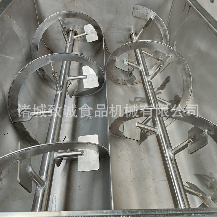 双螺旋片馅料搅笼 车间用糕点馅料搅拌机 双出料口拌馅设备致诚
