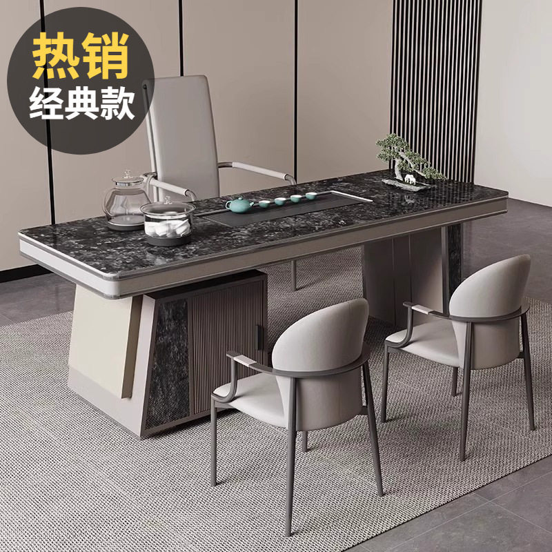 大板高端茶台现代简约办公室别墅家用茶桌椅组合轻奢岩板茶桌全套,住宅家具,家用茶台/茶桌,淘宝优惠券,粉丝福利购,淘宝优惠卷