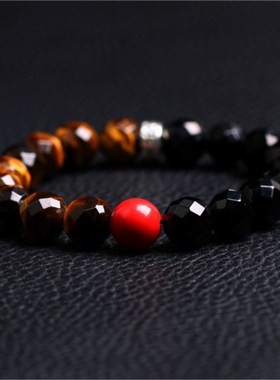 2025帝师佛珠店黄虎眼石手链饰品男女情侣手串本命年复古