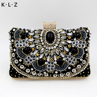 珠绣搭配穿旗袍小包晚装手拿宴会包包女晚会奢华气质礼服晚宴手包