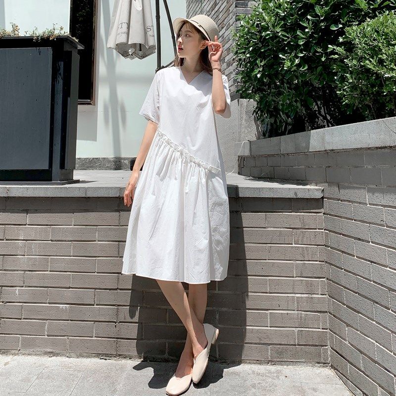孕妇装连衣裙2025新款网红时尚款白色个性纯棉夏天潮妈小清新裙子,孕妇装/孕产妇用品/营养,连衣裙,淘宝优惠券,粉丝福利购,淘宝优惠卷
